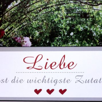 Deko Blechschild Lebenssprüche Liebe ist die Wichtigste Zutat