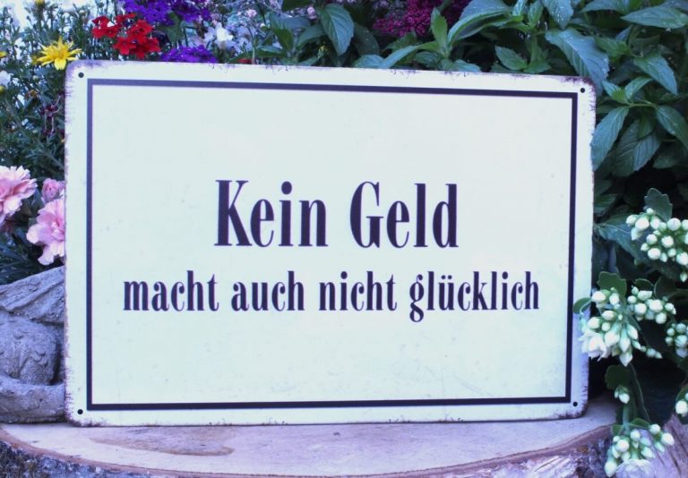 Deko Blechschild Coole Designs Kein Geld macht auch nicht glücklich