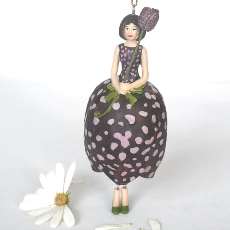 Deko Figur Blumenmädchen Schachbrettblumemädchen zum Hängen