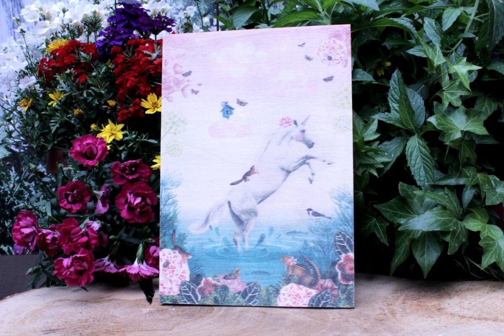 Deko Holzbild Coole Designs zum Aufhängen Einhorn Elfengarten Dormagen