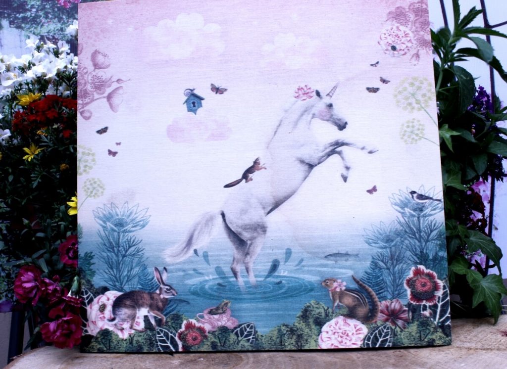 Deko Holzbild Coole Designs zum Aufhängen Einhorn Gross Elfengarten