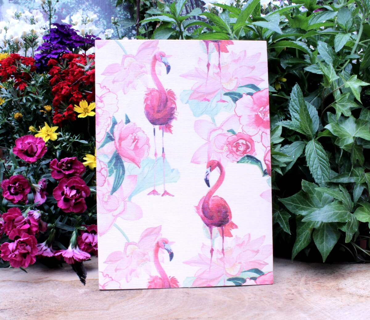 Deko Holzbild Coole Designs zum Aufhängen Flamingo Red Elfengarten