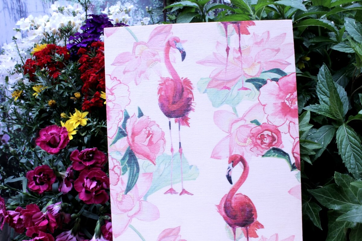 Deko Holzbild Coole Designs zum Aufhängen Flamingo Red Elfengarten