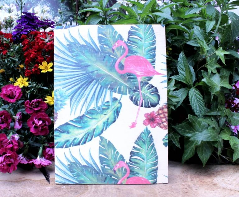 Deko Holzbild Coole Designs zum Aufhängen Flamingo Green