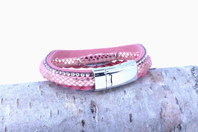 Juleeze Magnet Armband Rosa Feder Love