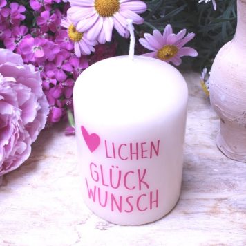 Kerzilein Kerze Flämmchen Herzlichen Glückwunsch