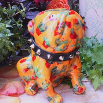 Pomme Pidou Spardose Bulldogge Orange Kakteen