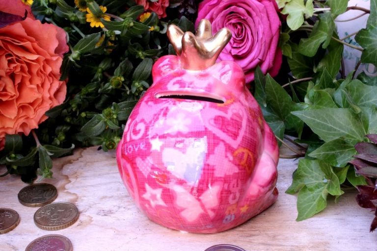 Pomme Pidou Spardose Frosch Klein Pink