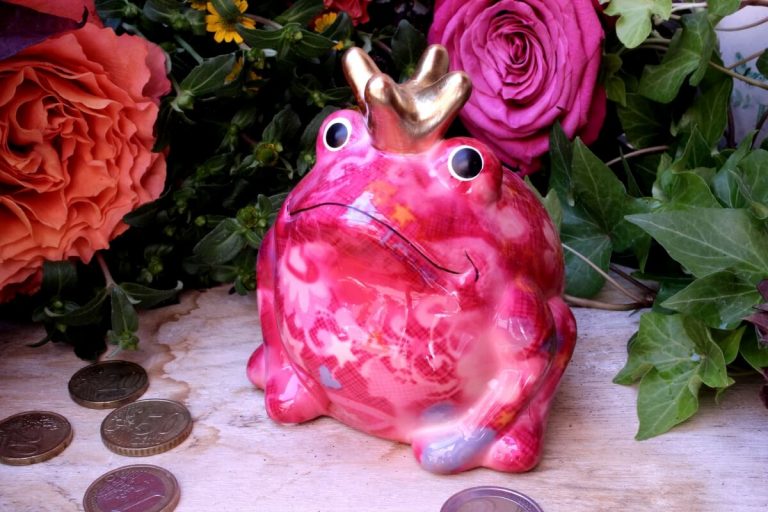 Pomme Pidou Spardose Frosch Klein Pink