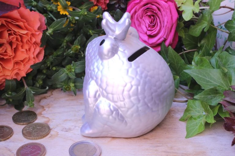 Pomme Pidou Spardose Frosch Klein Silber