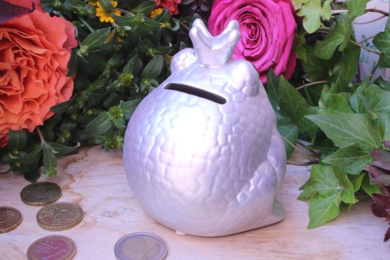 Pomme Pidou Spardose Frosch Klein Silber