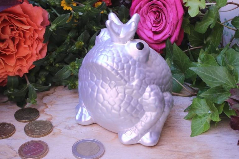 Pomme Pidou Spardose Frosch Klein Silber