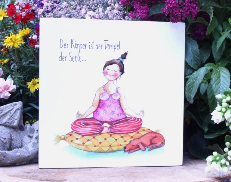 Sabo Design Holzbild Wandbild Spruch Der Körper ist der Tempel der Seele..