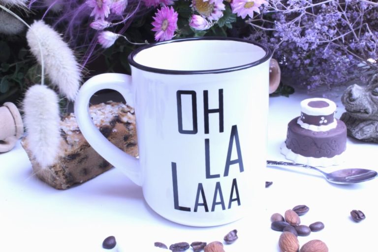 Sprüche Tasse Henkelbecher Kaffeebecher mit Spruch Oh La Laaa