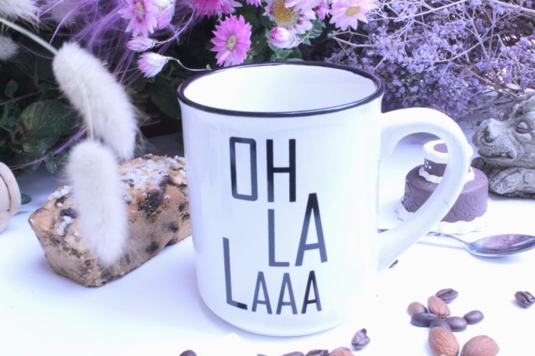 Sprüche Tasse Henkelbecher Kaffeebecher mit Spruch Oh La Laaa