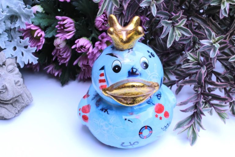 Pomme Pidou Spardose Ente Ducky Hellblau