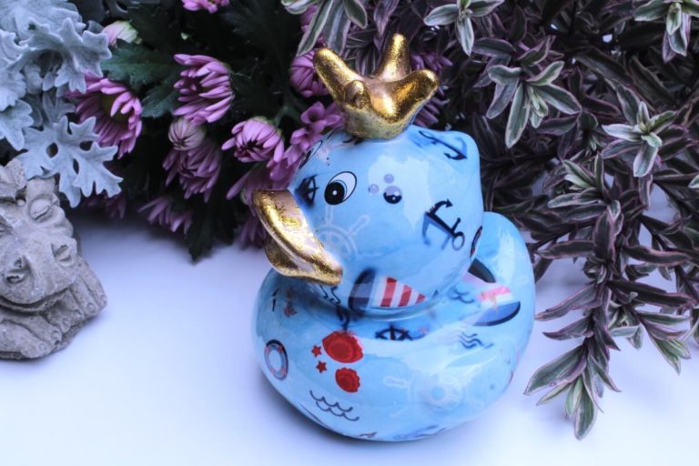 Pomme Pidou Spardose Ente Ducky Hellblau