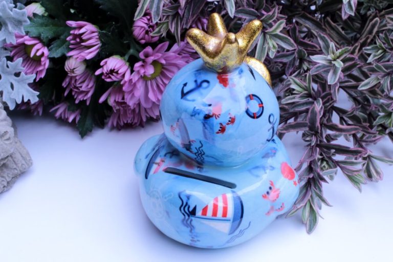 Pomme Pidou Spardose Ente Ducky Hellblau