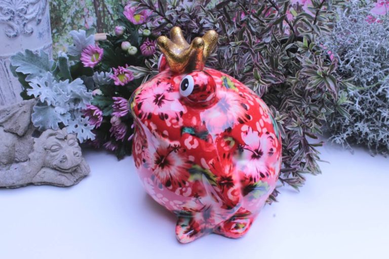 Pomme Pidou Spardose Frosch Freddy Feder Blume