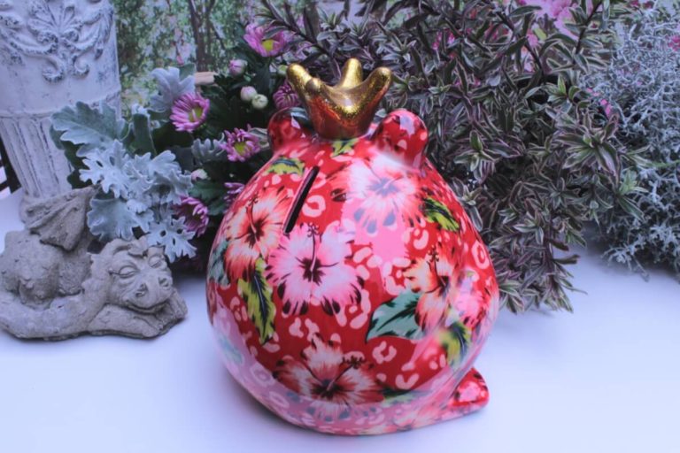 Pomme Pidou Spardose Frosch Freddy Feder Blume