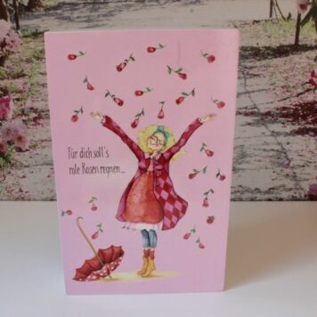 Sabo Design Holzbild Wandbild Spruch Für dich soll's rote Rosen regnen