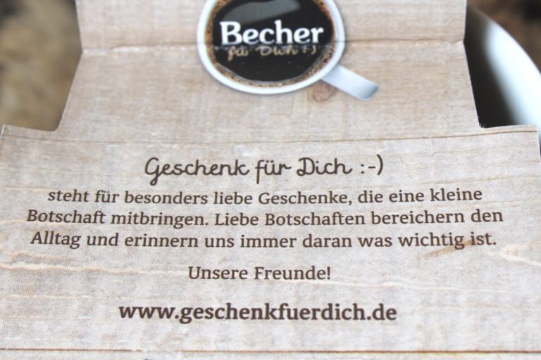 Henkelbecher Sprüche Kaffeetasse Geschenke für dich Grusskärtchen