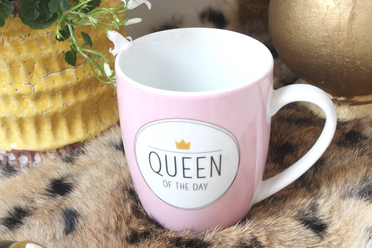 Henkelbecher Sprüche Kaffeetasse Queen Of The Day Elfengarten Dormagen