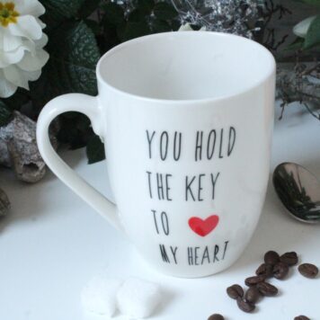 Henkelbecher Sprüche Tasse Kaffeetasse You Hold The Key To My Heart