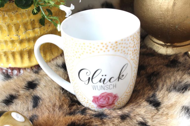 Henkelbecher Sprüche Kaffeetasse Glück Wunsch