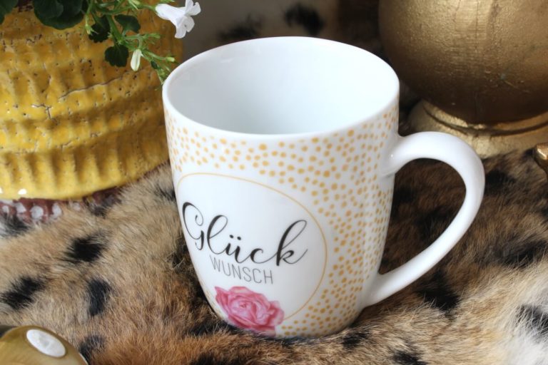 Henkelbecher Sprüche Kaffeetasse Glück Wunsch