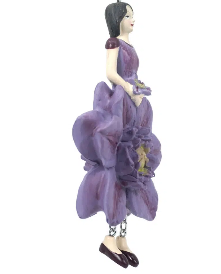 Deko Figur Blumenmädchen Clematismädchen lila zum Hängen