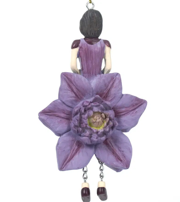 Deko Figur Blumenmädchen Clematismädchen lila zum Hängen