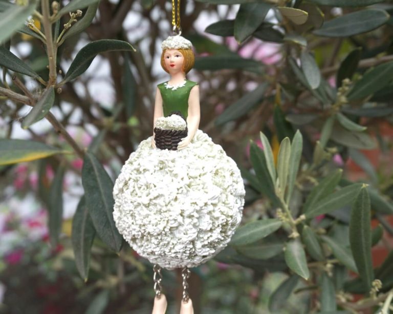 Deko Figur Dekohänger Blumenfee Körbchen
