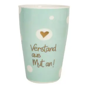 Mea Living Henkelbecher mit Teesieb und Krone Verstand aus Mut an