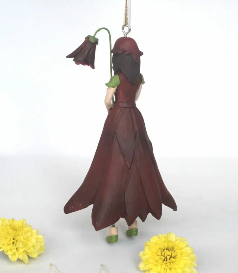 Deko Figur Blumenmädchen Akeleimädchen rot zum Hängen