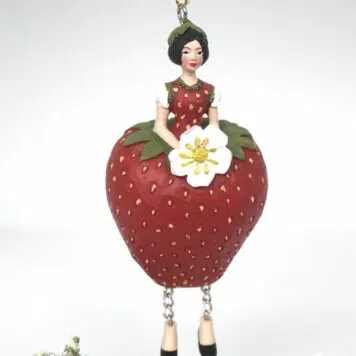 Deko Figur Blumenmädchen Erdbeermädchen zum Hängen