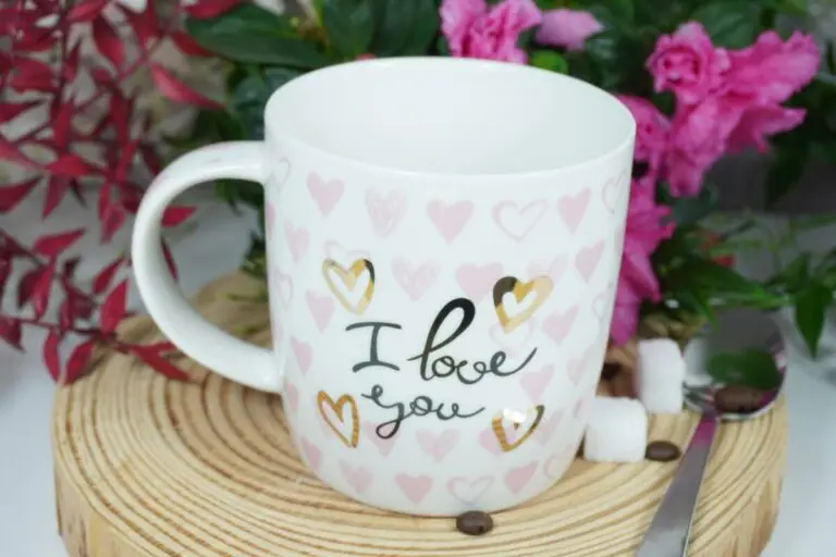 Henkelbecher Sprüche Kaffeetasse I love you