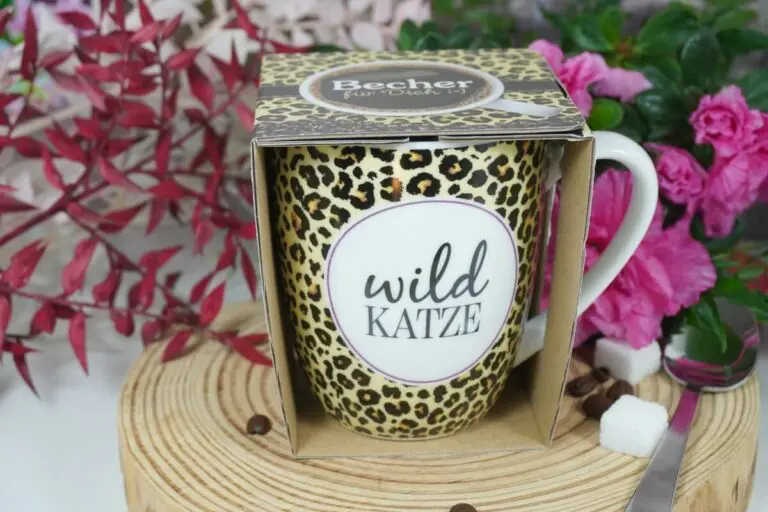 Henkelbecher Sprüche Kaffeetasse Wild Katze