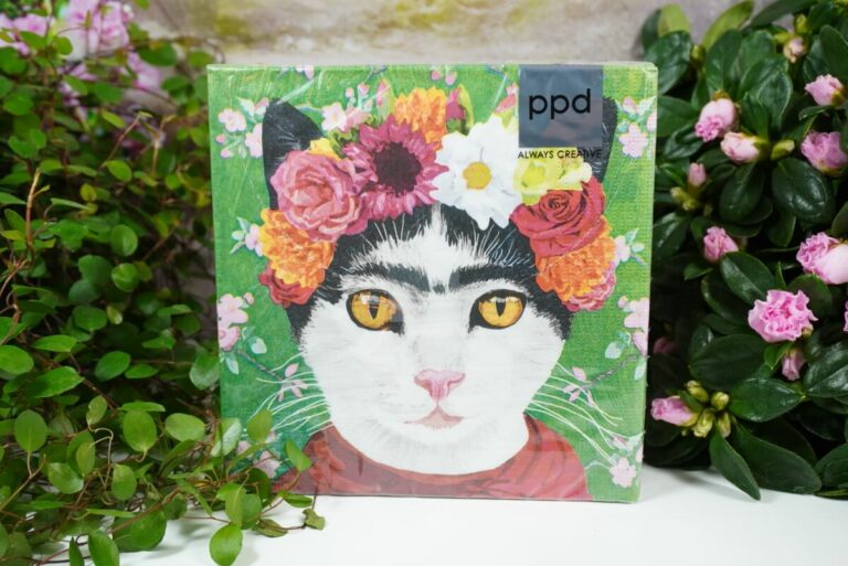 Servietten PPD Flower Cat