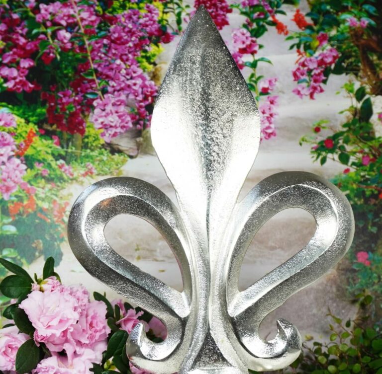 Französische Lilie Dekofigur Fleur-de-Lis Aluminium