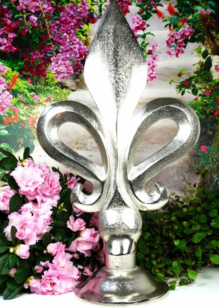 Französische Lilie Dekofigur Fleur-de-Lis Aluminium