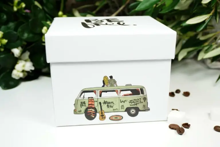 PPD Henkelbecher Bulli Be free in Geschenkbox