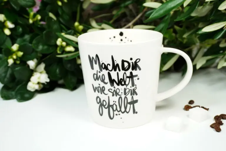 PPD Henkelbecher Mach dir die Welt, wie sie dir gefällt. mit Geschenkbox