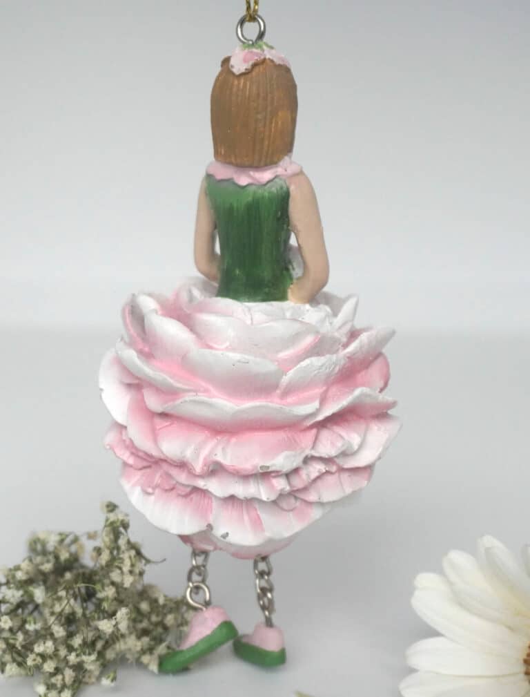 Deko Figur Blumenmädchen Pfingstrosenmädchen weiß zum Hängen