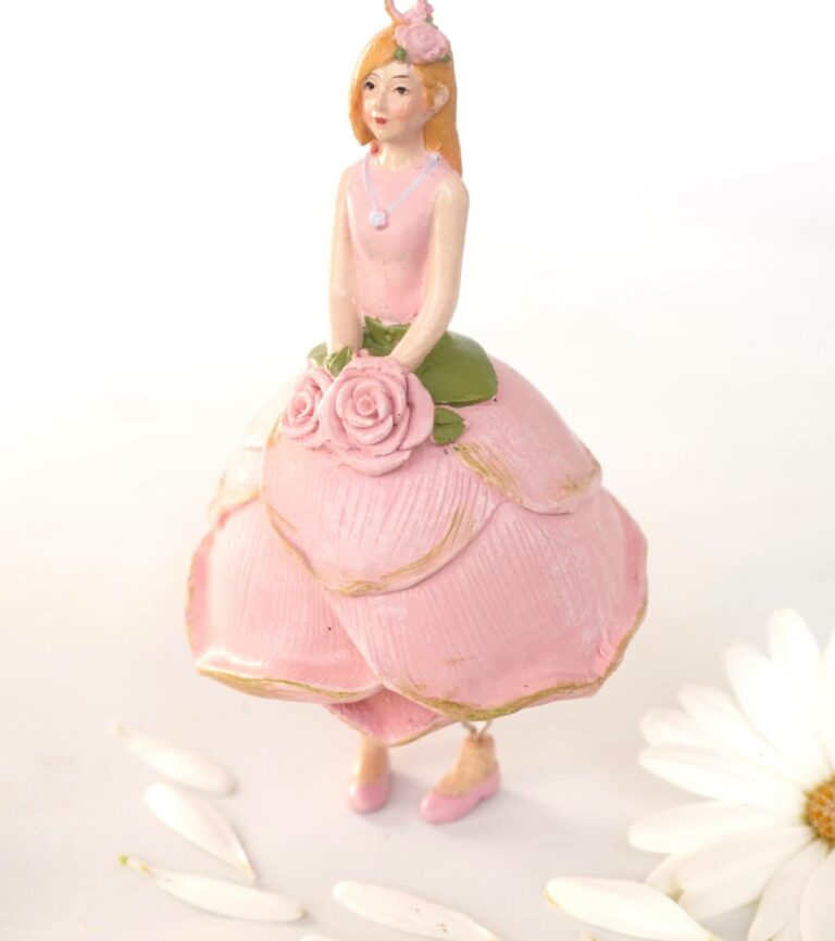 Deko Figur Blumenmädchen Rosenblütenmädchen rosa zum Hängen