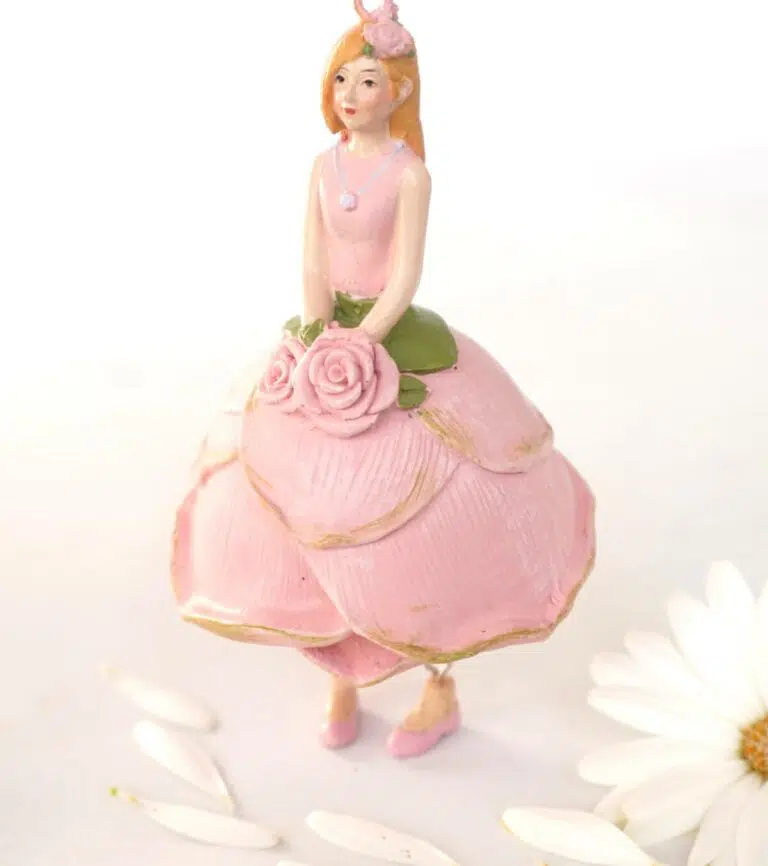 Deko Figur Blumenmädchen Rosenblütenmädchen rosa zum Hängen