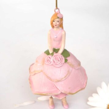 Deko Figur Blumenmädchen Rosenblütenmädchen rosa zum Hängen