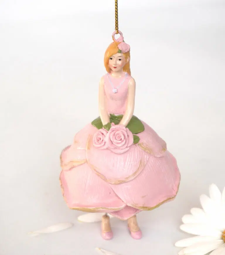 Deko Figur Blumenmädchen Rosenblütenmädchen rosa zum Hängen