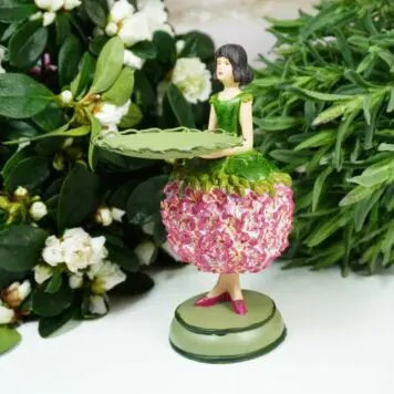 Dekofigur Teelichthalter Blumenmädchen Blütenfee Geranchen