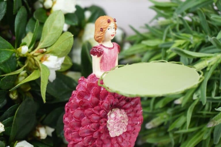 Dekofigur Teelichthalter Blumenmädchen Dahlien Fee